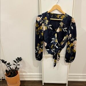 Floral Wrap Blouse